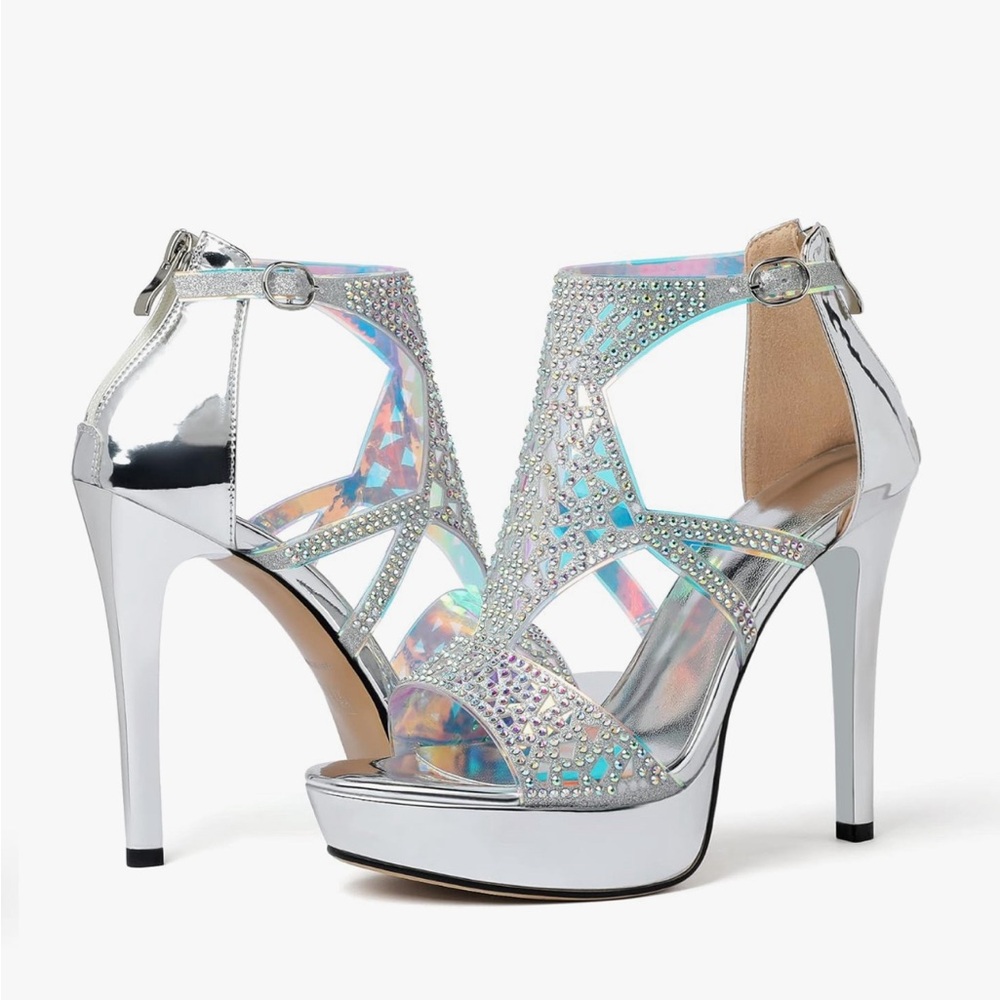 Silver Holographic Stilettos